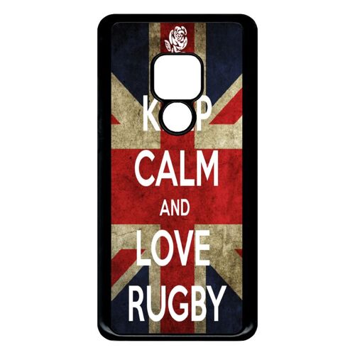 Coque Pour Smartphone - Rugby England - Compatible Avec Huawei Mate 20 - Plastique - Bord Noir