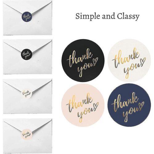 Party Thank You Stickers Roll | | simple et sincère 1,5 pouce | | imperméable à l'eau 500 étiquettes pour les petites entreprises, Pack
