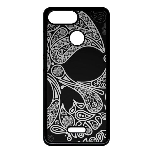 Coque Pour Smartphone - Skull Barroque - Compatible Avec Xiaomi Redmi 6 - Plastique - Bord Noir