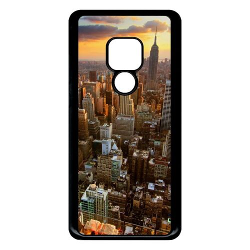 Coque Pour Smartphone - New York - Compatible Avec Huawei Mate 20 - Plastique - Bord Noir