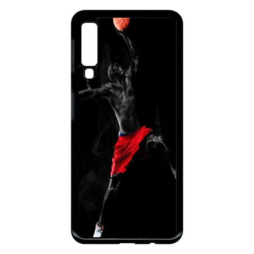 Coque Pour Smartphone - Basket - Compatible Avec Samsung Galaxy A7 (2018) - Plastique - Bord Noir