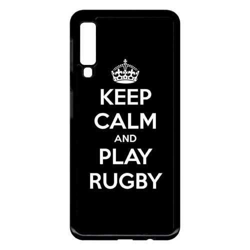 Coque Pour Galaxy A7 (2018) - Keep Calm And Play Rugby - Noir