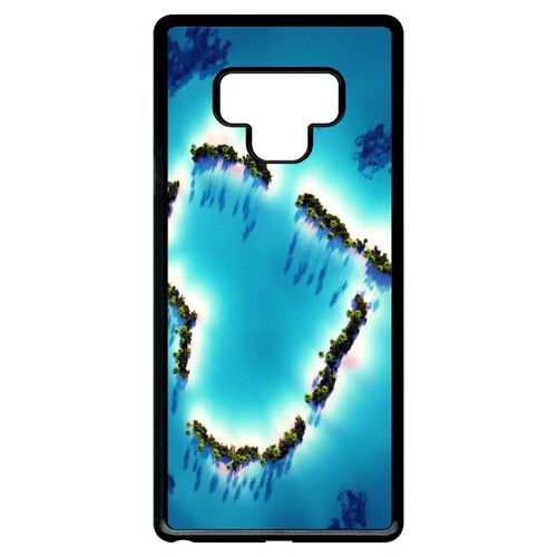 Coque Pour Galaxy Note9 - Coeur Plage - Noir
