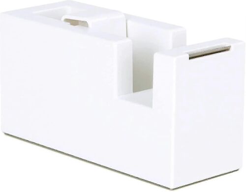 Distributeur de ruban adhésif de bureau - Coupe-ruban de base non dérapant en silicone pour le bureau, l'école et les fournitures domestiques (blanc) 1pcs