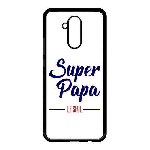 Coque pour smartphone - Super papa le seul fond blanc - compatible avec huawei Mate 20 Lite - Plastique - bord Noir