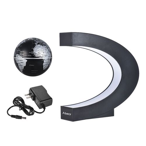 Led Flottant Tellurion Us/Uk/Eu, Prise En Forme De C, Lévitation Magnétique, Carte Du Monde Avec Lumière Led, 3 Couleurs, Tendance