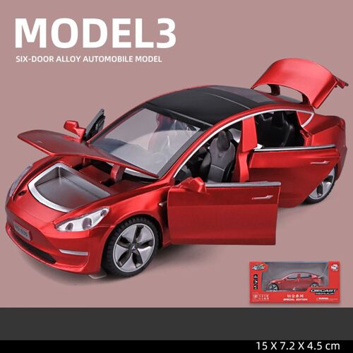 Mini Voiture Tesla Modèle 3 En Alliage, Véhicules Moulés Et Jouets, Jouets Pour Enfants Garçons, Cadeaux, Collection 1/32