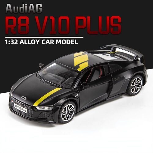 Modèle De Voiture En Alliage, Simulation Audi R8v10 Plus, Mini Voiture De Sport Pour Enfants, Jouet De Collection, Son Et Lumière, 1/32