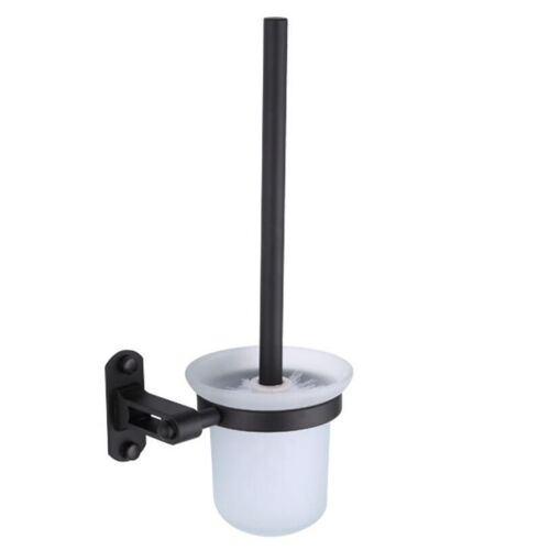 Porte-brosse de toilette en Aluminiium, noir, créatif, détachable, mural, ensemble de matériel de salle de bain moderne