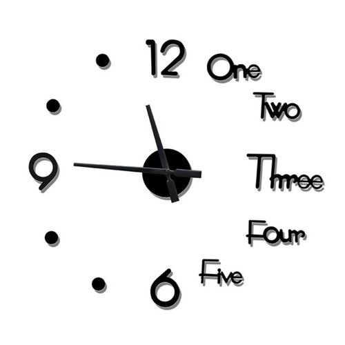 Autocollants d'horloge murale 3D mooderne, montre de cuisine, aiguille à Quartz en acrylique, décoration de la maison, salon, silencieux, cadeaux ronds noirs