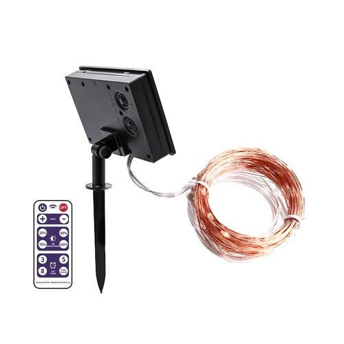 Guirlande Lumineuse Solaire À 100 Lled, 8 Modes D'éclairage, Étanche, Contrôleur De Lampe Décoratif, Pour Cour, Jardin, Patio