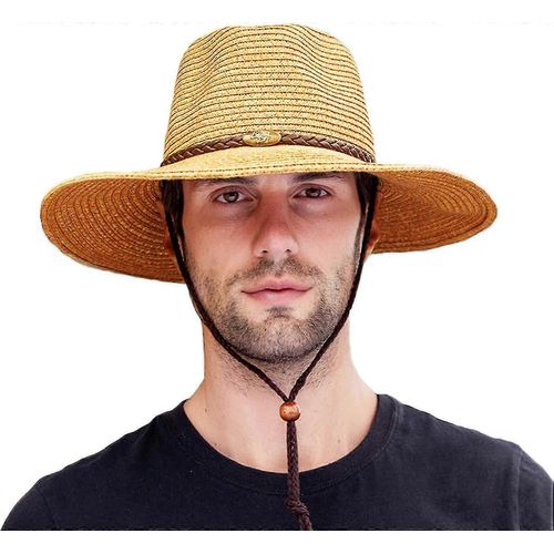Chapeau De Cowboy, Été Plage Panama Sun Hats Hommes Amp; Femmes Wide Brim Cowgirl