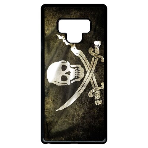Coque galaxy note9 - drapeau de pirate - noir