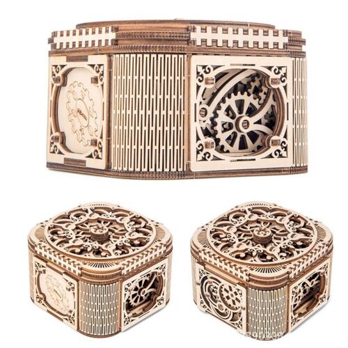 Puzzle Mécanique 3d En Bois, 1 Ensemble, Boîte À Bijoux, Kits De Construction De Modèles, Cadeaux Pour Enfants