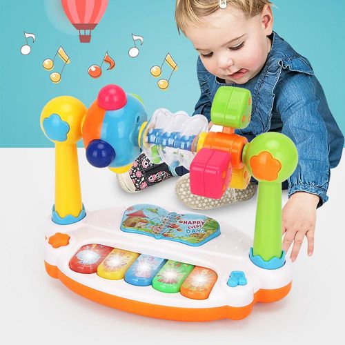 Piano Musical Rotatif Pour Enfants, Avec Lumière Et Son, Jouet Éducatif, Clavier Sonore D'animaux, Cadeau Pour Bébés