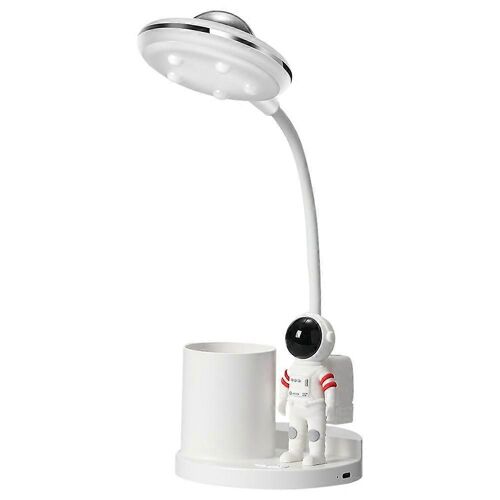 4 In1 Astronaut Projection Lampe De Bureau Led Veilleuse Étudiant Apprentissage Protection Des Yeux Stylo Porte-Stylo Lumière Blanc