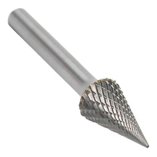 Fraise En Carbure De Tungstène En Forme De Cône Pointu Lime À Meules À Double Coupe 70x12mm Avec 1/4 Pouce De Diamètre
