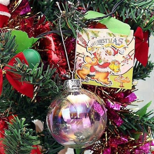 24PCS Boules de Noël remplissables en plastique transparent 8cm bricolage Noël arbre ornement décoration arts artisanat
