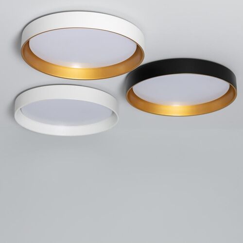 Plafonnier Led Rond Métal 30w Cct Sélectionnable Big Broadwey Ø550 Mm Noir