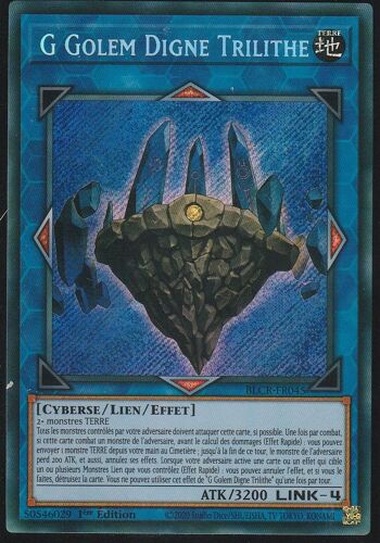 Carte Yu-Gi-Oh - G Golem Digne Trilithe - Blcr-Fr045 - Secrete-Rare -