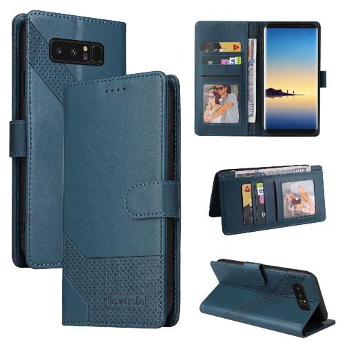 Flip Étui Pour Samsung Galaxy Note 8 Bicelle Trois Fentes Pour Cartes Cuir Premium Antichoc 4 Protection D'angle - Bleu