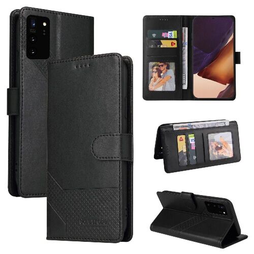 Flip Étui Pour Samsung Galaxy Note 20 Plus Cuir Premium Bicelle Trois Fentes Pour Cartes - Noir