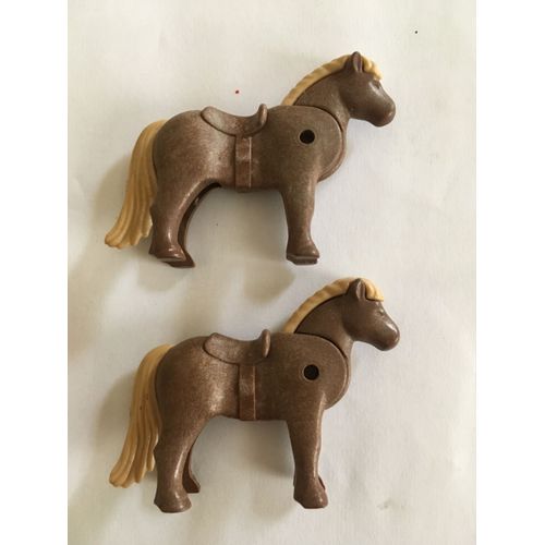 Lot De Deux Petits Chevaux Playmobil Vintage