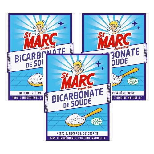 ST MARC Lot de 3 Bicarbonates de Soude Pot de 680 g