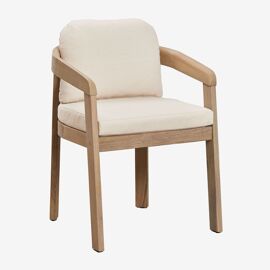 Chaise De Jardin Avec Accoudoirs En Bois D'acacia Uleno Acacia Marron Clair