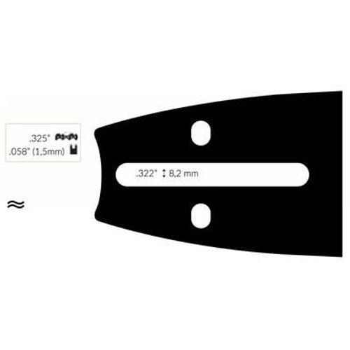 Guide Chaine Tronçonneuse Echo 38cm .325 .058 (1,5mm).