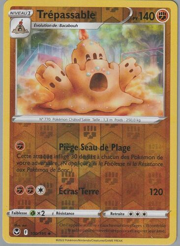Carte Pokemon - Trepassable - 100/195 - Reverse - Eb12 Tempete Argentee -
