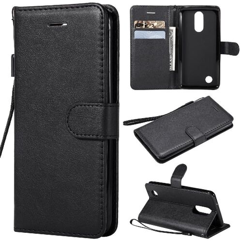 Flip Étui Pour Lg K8 2017 Étui De Téléphone Portefeuille D'affaires Cuir De Haute Qualité Avec Fente Pour Carte Couleur Solide Classique - Noir