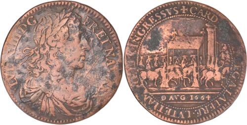 France - Jeton Louis Xiv - 1664 - Entrée Du Légat - Administration Fiscale - Rare - F.3410 - 11-171