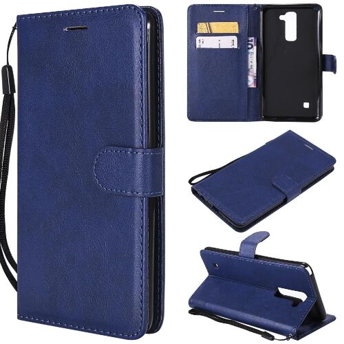Flip Étui Pour Lg Ls775 Couleur Solide Classique Cuir De Haute Qualité Étui De Téléphone Portefeuille D'affaires Avec Fente Pour Carte - Bleu