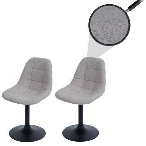 Lot De 2 Chaises De Salle À Manger Hwc-A60, Chaise De Cuisine Chaise Pivotante, Acier Mvg Tissu/Textile Bouclé (450g/M²)   Taupe