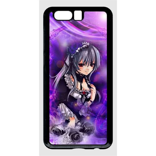Coque Pour Smartphone - Manga Fille Violet - Compatible Avec Honor 9 - Plastique - Bord Noir