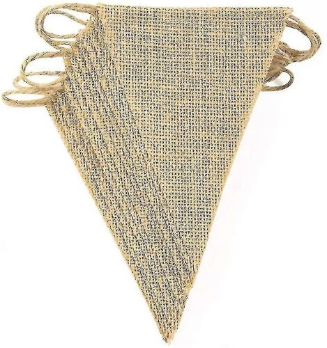 3 pièces de fanion Chaîne Fanion Guirlande Vintage Jute Bunting Banner