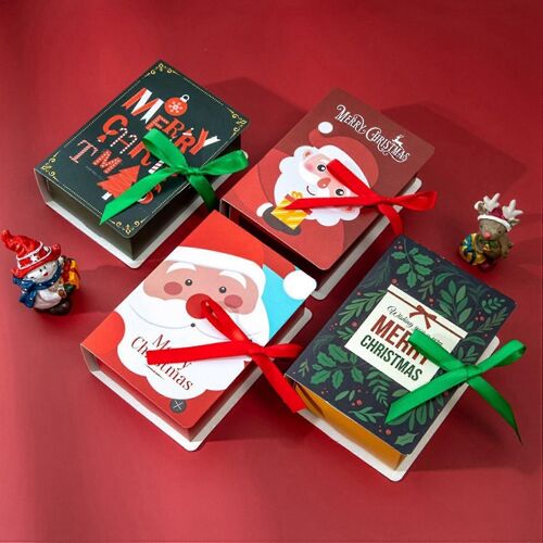 4pcs Boîte de bonbons de Noël Boîte cadeau Boîte cadeau D
