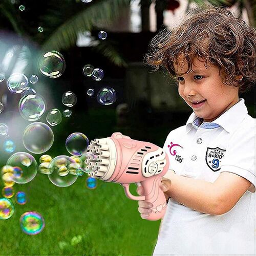 23 trous Bubble Gun 23 Hole Bubble Machine Bubble Gun Bubble Machine 2022 Mise à niveau Bubble Maker Bubble Gun Automatique Bubble Maker Bubble Solution (rose)