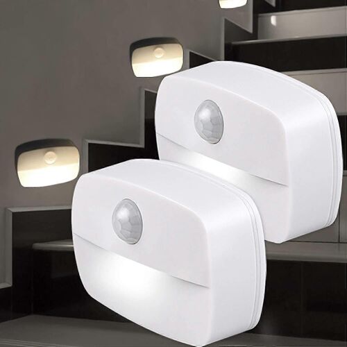 Lumière De Nuit Led, [2 Pack] Auto On Off Led Pir Night Light, Applique Murale, Lumières De Placard À Capteur De Mouvement, Lumières De Sécurité Pour Escaliers, Couloir, Salle De Bain, Kitche