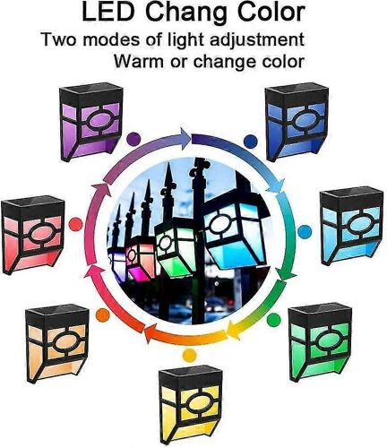 Lampe Solaire Extérieure Jardin, Led Solar Light Special Solar Comme Applique Murale Filaire Pour Patio, Clôture, Cour, Jardin, Garage, Escalier, Porte Blanche / Co