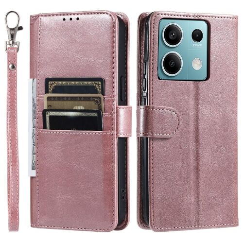Étui Pour À Basdernier Xiaomi Redmi Note 13 5g Cuir Pu 6 Fentes Pour Cartes Bicelle Portefeuille - Couleur Rose