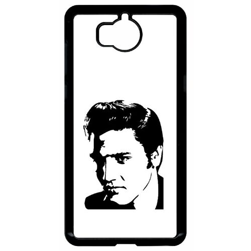 Coque Pour Smartphone - Portrait Elvis Presley - Compatible Avec Huawei Y5 (2017) - Plastique - Bord Noir