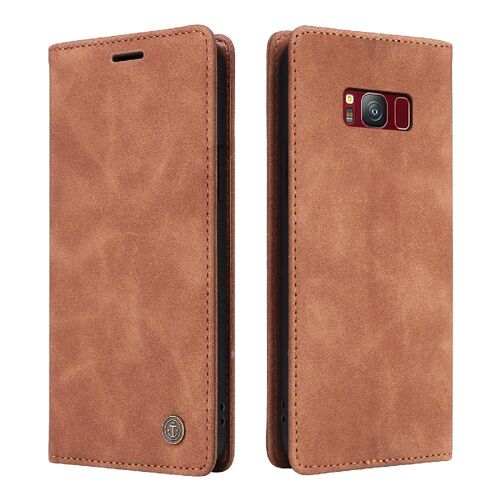 Flip Étui Pour Samsung Galaxy S8 Couverture Rabotant Simple Entreprise Étui En Cuir Antichoc Portefeuille - Orange