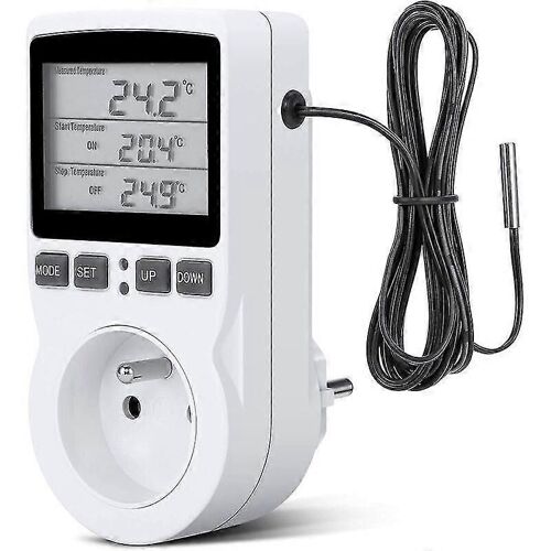 Prise thermostatique, prise minuterie numérique, prise numérique programmable avec capteur, minuterie numérique programmable, prise thermostatique chauffante pour serre