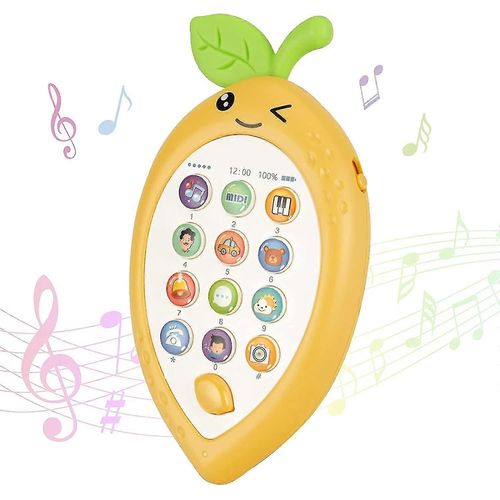 Jouet Électronique Téléphone Portable Pour Les Tout-Petits, Apprentissage Éducatif Interactif Faux Téléphone Jouet Avec Musique-Jaune