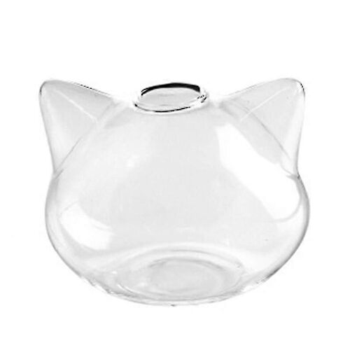 Vase en verre en forme de chat Vase hydroponique Plante Fleur Vase Terrarium Récipient Pot Décor (l)