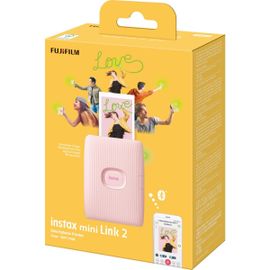 Fujifilm instax mini Link 2 - Imprimante - couleur - LED - 86 x 54 mm - Bluetooth 4.2 LE - rose doux