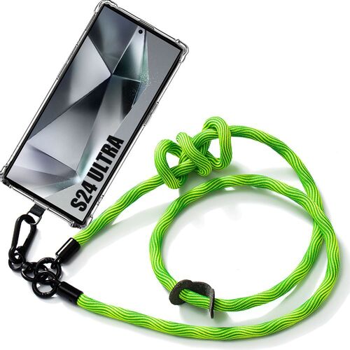 Coque Bandoulière pour Samsung Galaxy S24 Ultra, Protection Antichoc Anti-Rayures avec Bandoulière Robuste Vert - E.F.Connection