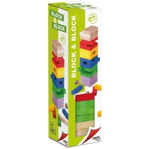 Jeux D'adresse Tours En Bois Colorées Cayro Block&block - Multicolore - 7x24x7 Cm